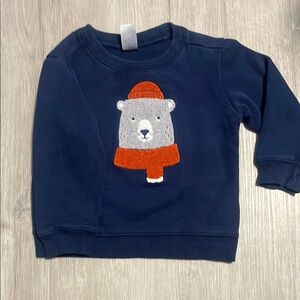 4/$20 Carters Kids Navy Blue Bear Sweatshirt 18-24M